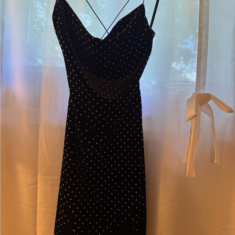 B Darlin Black Slip Dress Spaghetti Strap Night Out